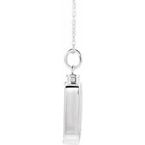 Sterling Silver Without Box Polished Rectangle Ash Holder Necklace