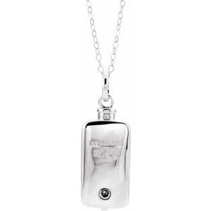 Sterling Silver Without Box Polished Rectangle Ash Holder Necklace