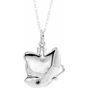 Sterling Silver Without Box Polished Butterfly Ash Holder Necklace