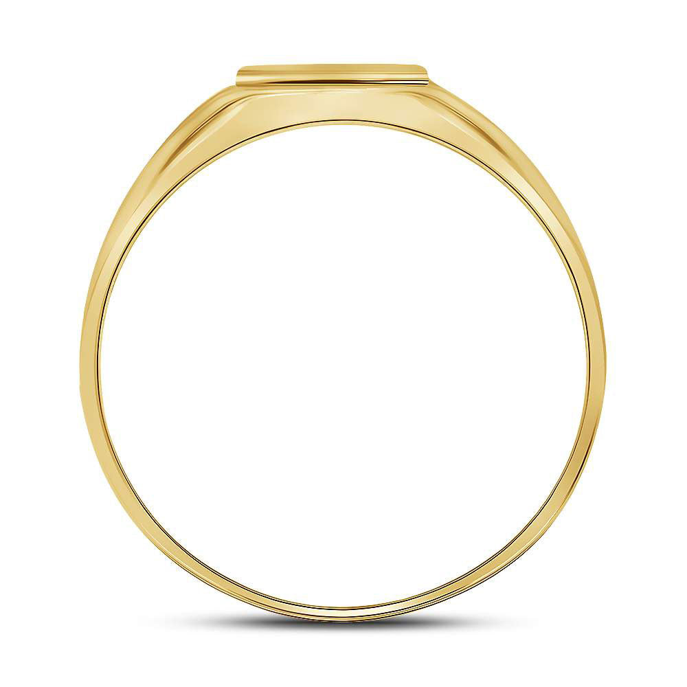 10K Yellow Gold Mens Round Diamond Cross Band Ring 1/20 Cttw, Mens Size: 7-13