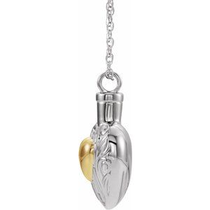 Sterling Silver Without Box Polished Heart Ash Holder Necklace