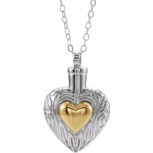 Sterling Silver Without Box Polished Heart Ash Holder Necklace