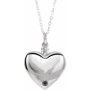 Sterling Silver Without Box Polished Dad Heart Ash Holder Necklace