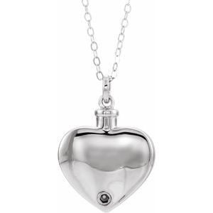 Sterling Silver Without Box Polished Forever Loved Ash Holder Necklace