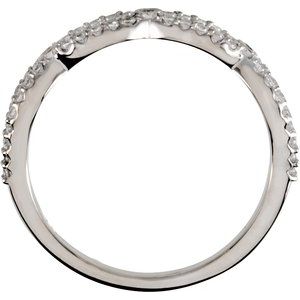 14K White Gold Round Polished 1/4 Ctw Natural Diamond Matching Band Size 7