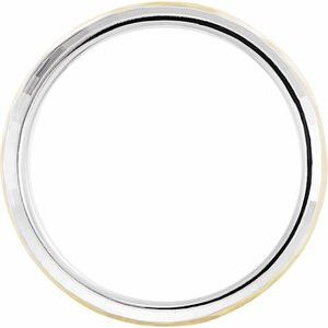 14K Yellow Or White Or Rose Gold 6 mm Stepped-Edge Comfort-Fit Half Round Band