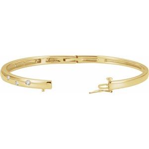 14K Yellow Gold Round 2.4 Mm Lab-Grown Diamond 3.9 Mm 6 3/4 In Polished 1/2 Ctw Lab Grown Diamond Bracelet