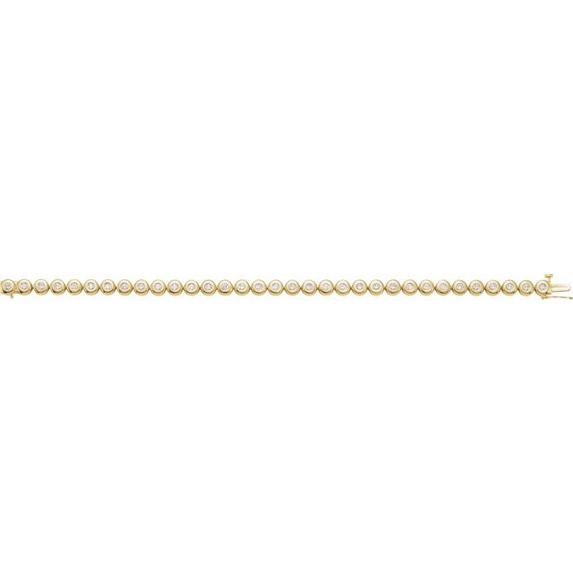 14K Yellow Gold Round 2.5Mm I1, G-H 7 In Polished Line Bracelet
