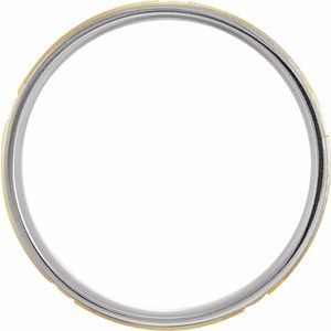10K White/Yellow Gold Lightweight Comfort-Fit Grooved Band Size 10.5