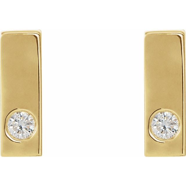 14K White Or Yellow Gold 2 Mm Round Friction Back Polished .06 Ctw Natural Diamond Earrings With Backs