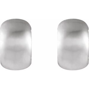 Sterling Silver Pair Hinged Earrings, Length: 11.5 Mm, Thickness: 6.7 Mm