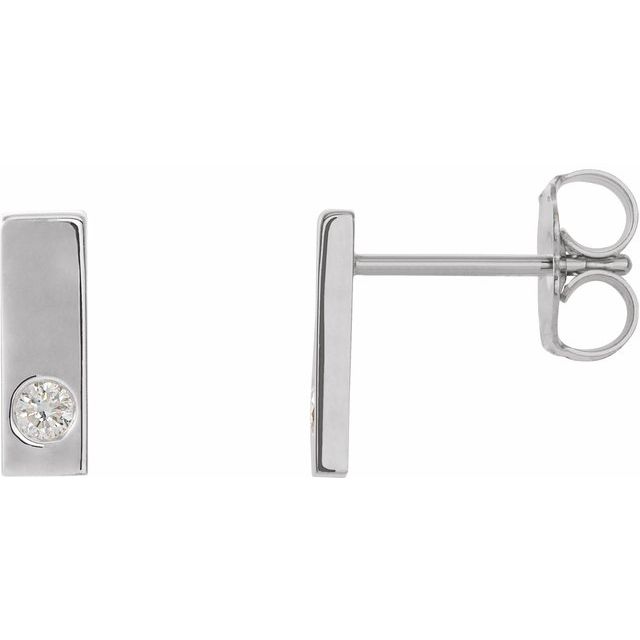 14K White Or Yellow Gold 2 Mm Round Friction Back Polished .06 Ctw Natural Diamond Earrings With Backs