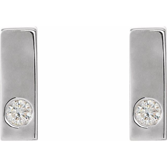 14K White Or Yellow Gold 2 Mm Round Friction Back Polished .06 Ctw Natural Diamond Earrings With Backs