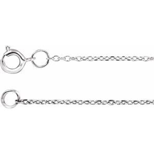 10K Rose Gold Or Rhodium-Plated Sterling Silver 1 Mm 16-18 In Spring Ring Diamond-Cut Cable Chain