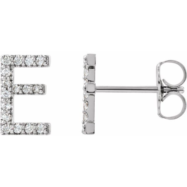 14K Yellow Or White Or Rose Gold Round I1, G-H Friction Polished Natural Diamond Initial Earring
