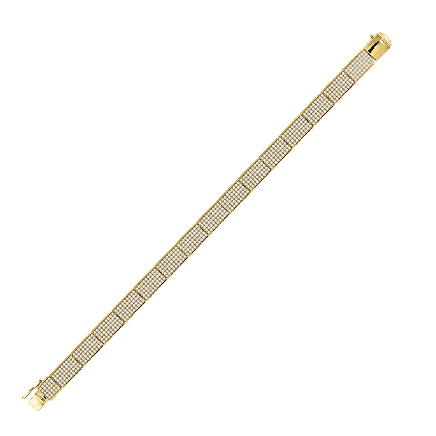 Sterling Silver Unisex Micropave Cubic Zirconia Cuban Link Bracelet