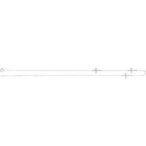 14K White Gold Round H+ I1 1/4 Ctw Natural Diamond 3-Station Cross Necklace, Length: 18 In