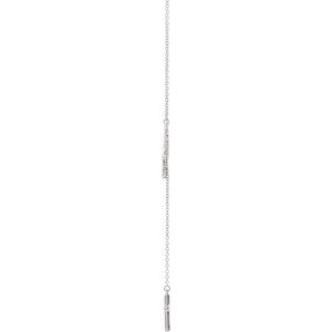14K White Gold Round 1.5Mm H+ I1 1/5 Ctw Natural Diamond Infinity-Inspired Cross Y Necklace, Length: 18 In