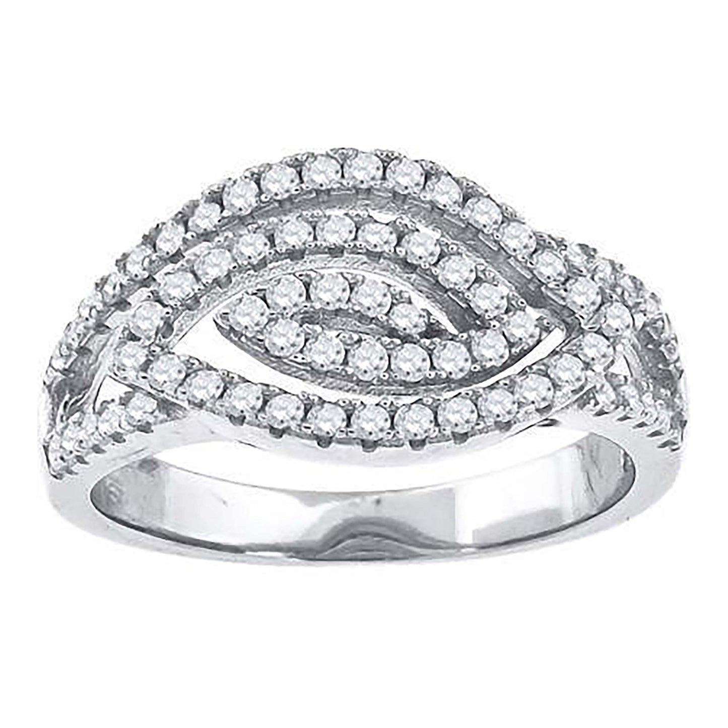 Sterling Silver Womens Cubic-Zirconia Marquise Head Fashion Bridal Anniversary Wedding Engagement Band Ring