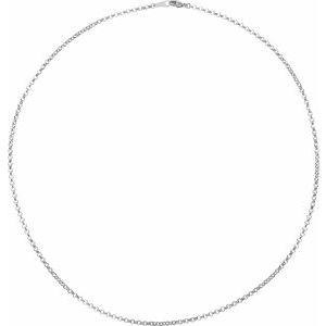 18K White Gold Rolo Chain, Length: 18 In, Width: 2.4 Mm