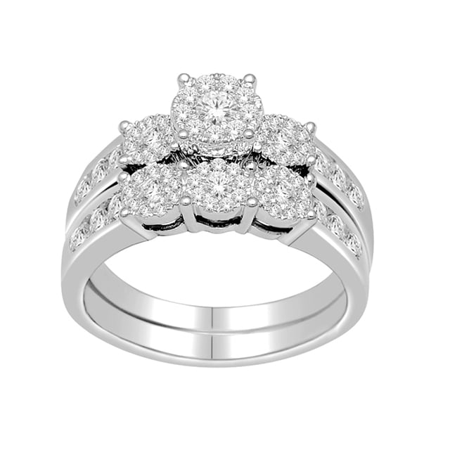 14K White Gold 1.00 CT Round Diamonds Ladies Ring