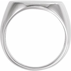 Sterling Silver 27 X 19 Mm Brush Polished Signet Ring Size 10