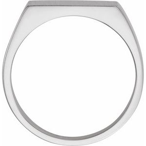 14K White Gold 15 X 11 Mm Brush Polished Signet Ring Size 11