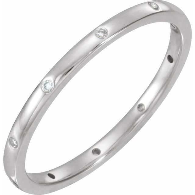 14K Yellow Gold Round 1 Mm X 1.6 Mm Polished .04 Ctw Natural Diamond Comfort-Fit Band, Size 6.5