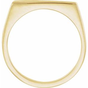14K Yellow Gold 15 X 9 Mm Brush Polished Signet Ring Size 6