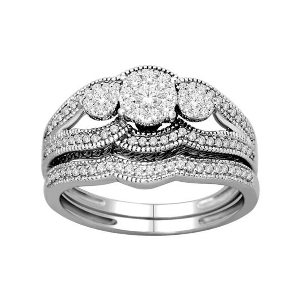 14K White Gold 0.50 Cttw Diamond Ladies Ring