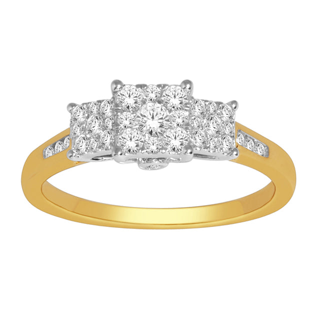 14K Yellow Gold 0.50 CT Round Diamonds Ladies Ring