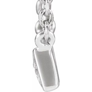 14K White Gold Round G-I I1 .05 Ctw Natural Diamond Bar Necklace, Length: 18 In
