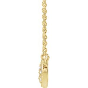 14K Yellow Gold 1/8 CTW Natural Diamond Infinity-Inspired Bar 18" Necklace