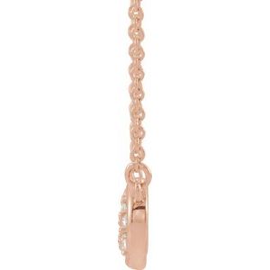 14K Rose Gold 20.7 X 6.2 Mm 18 In Polished 1/8 Ctw Natural Diamond Infinity-Inspired Bar Necklace