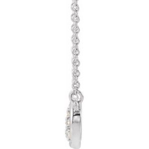 Sterling Silver 1/8 CTW Natural Diamond Infinity-Inspired Bar 18" Necklace