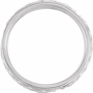 14K White Gold Celtic-Inspired Design Band Size 9.5