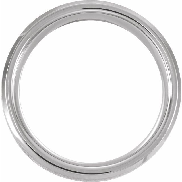 Tungsten 8 Mm Polished Beveled-Edge Imitation Meteorite Inlay Comfort-Fit Band