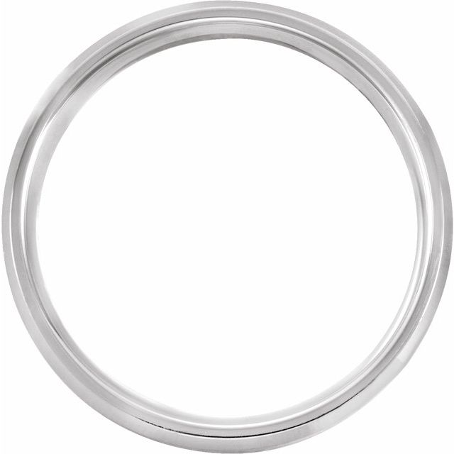 14K Yellow Gold Or Sterling Silver Or Platinum Polished Beveled-Edge Comfort-Fit Flat Band With Satin Finish