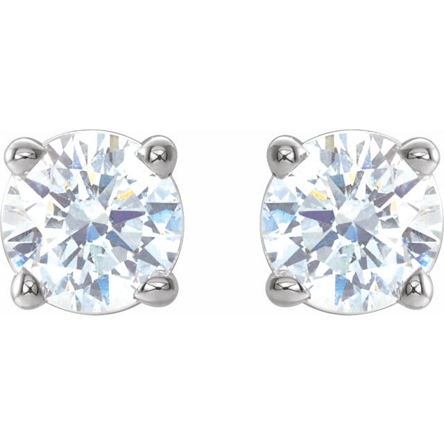 14K Yellow Or White Gold Round I2, G-H Friction 4-Prong Natural Diamond Stud Earrings