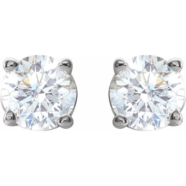 14K Yellow Or White Gold Round I2, G-H Friction 4-Prong Natural Diamond Stud Earrings