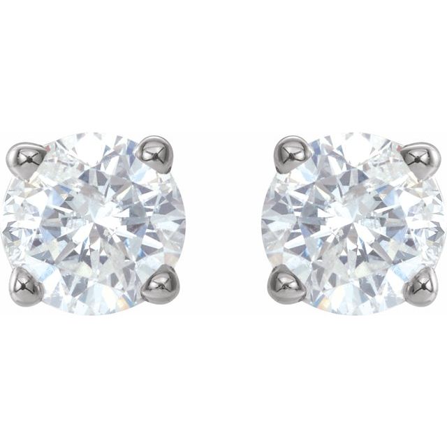 14K Yellow Or White Gold Round I2, G-H Friction 4-Prong Natural Diamond Stud Earrings