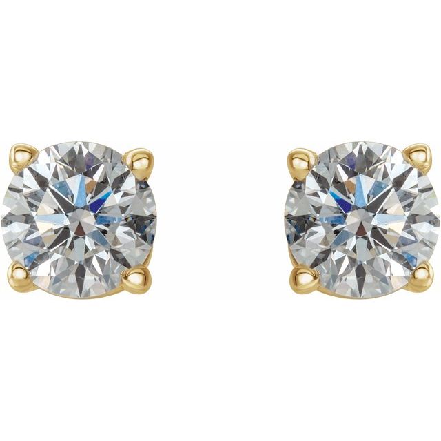 14K Yellow Or White Gold Round I2, G-H Friction 4-Prong Natural Diamond Stud Earrings