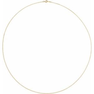 10K Yellow Or Rose Gold 1 Mm Spring Ring Polished Cable Chain
