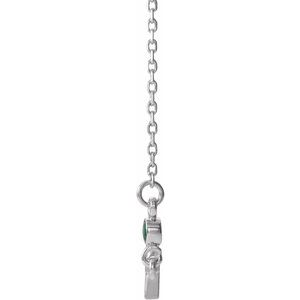 14K White Gold Round 2 Mm May Sideways Cross Adjustable Necklace, Length: 18 In