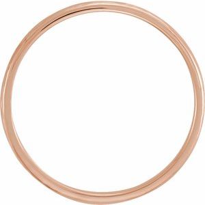 14K Yellow Or White Or Rose Gold Or Platinum 2 Mm Polished Half Round Band With Hammer Finish