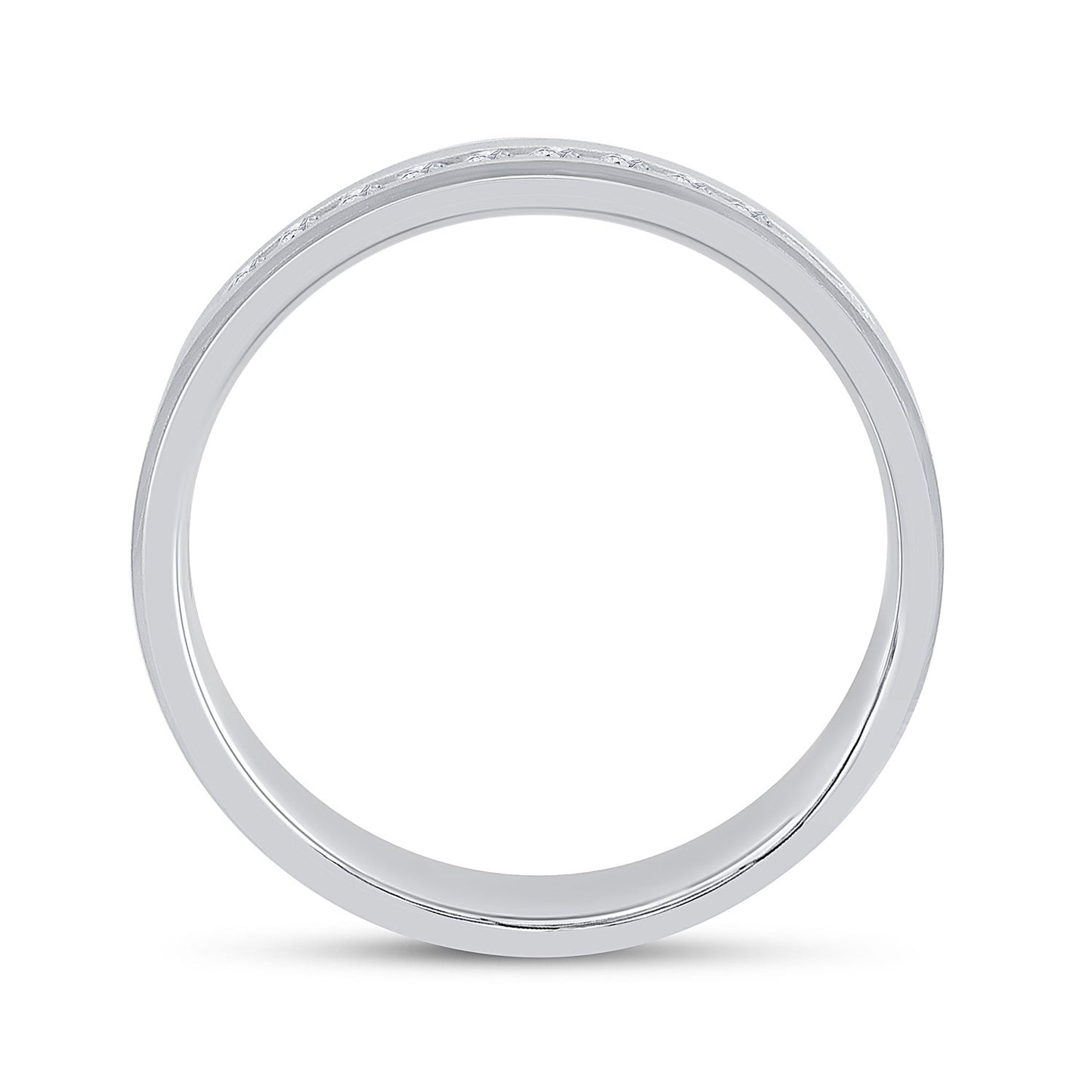 14K White Gold Mens Round Diamond Single Row Wedding Band Ring 1/4 Cttw, Mens Size: 7-13