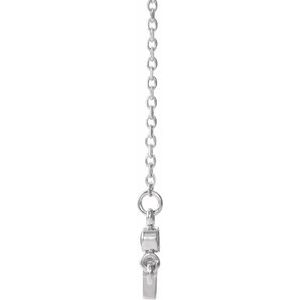 Sterling Silver Round 2 Mm December Sideways Cross Adjustable Necklace, Length: 18 In