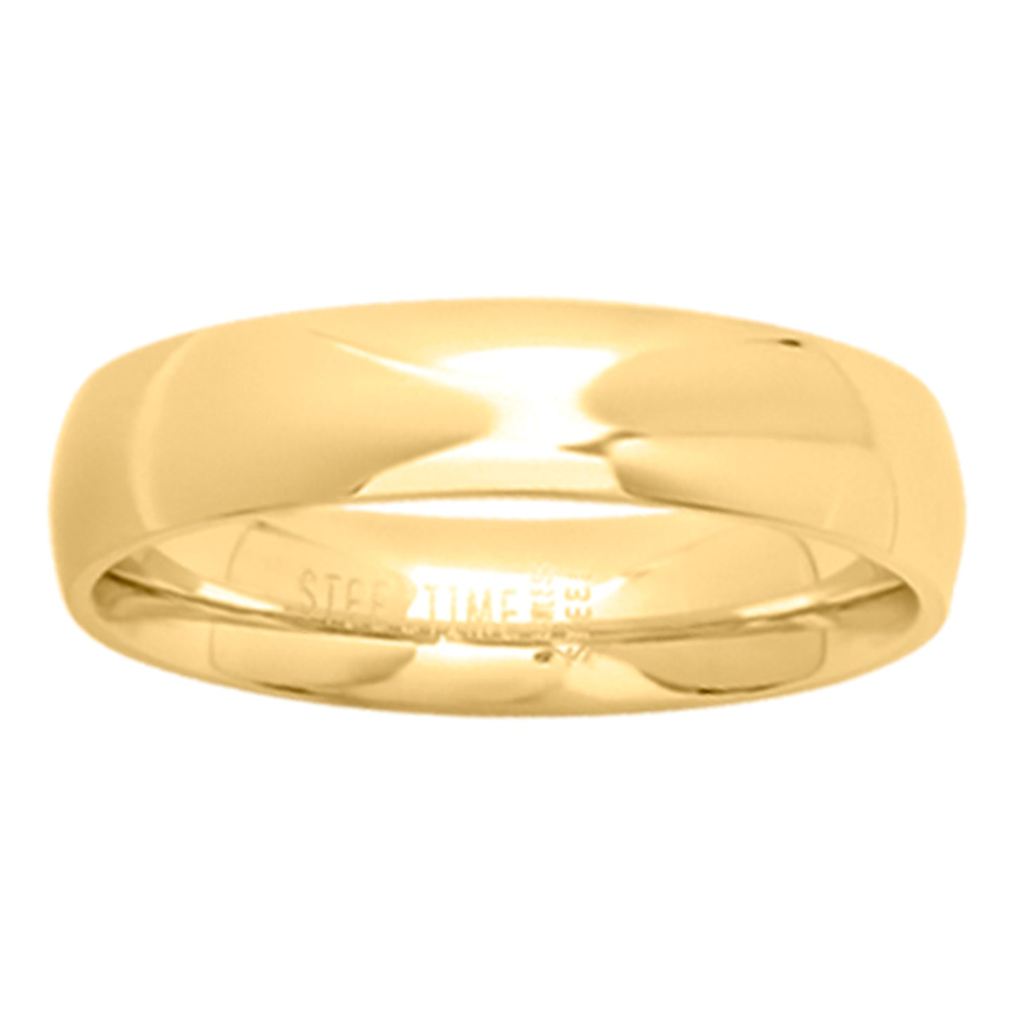 Stainless Steel Or Yellow-Tone Unisex Dome Plain Bridal Anniversary Engagement Wedding Comfort-fit Fashion Band Ring