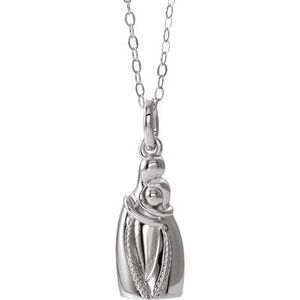 Sterling Silver Without Box Polished Holding You Forever Ash Holder Necklace