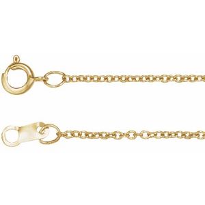 14K Yellow Or White Or Rose Gold Or Sterling Silver Or Rhodium Plated Or Gold Filled 1 Mm 6.5-7.5 In Spring Ring Polished Adjustable Cable Chain
